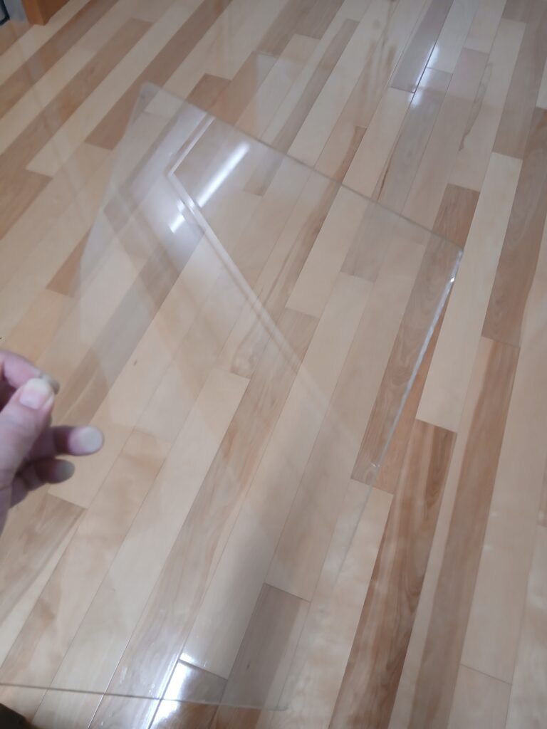 電子レンジのガラスで作った定盤