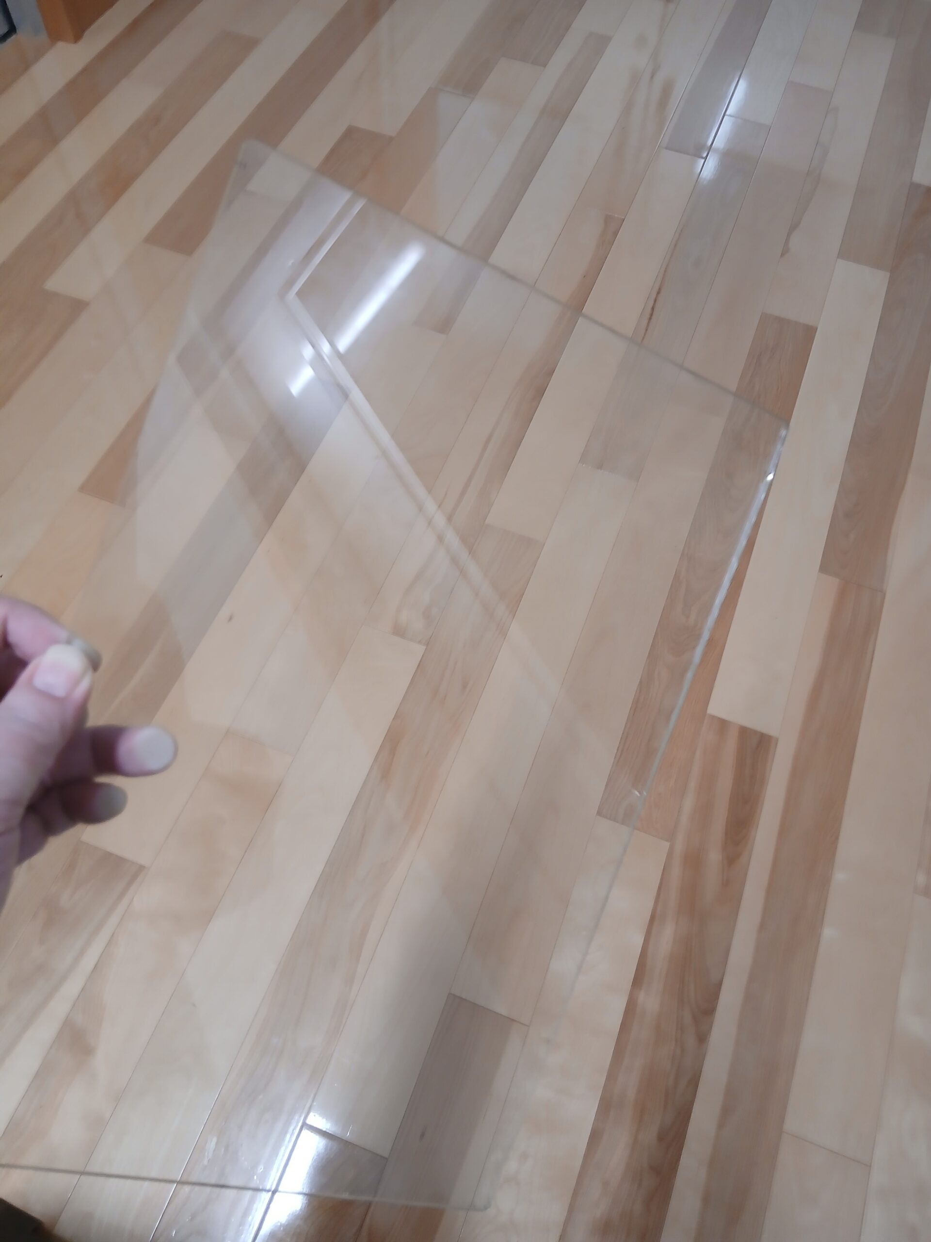 電子レンジのガラスで定盤